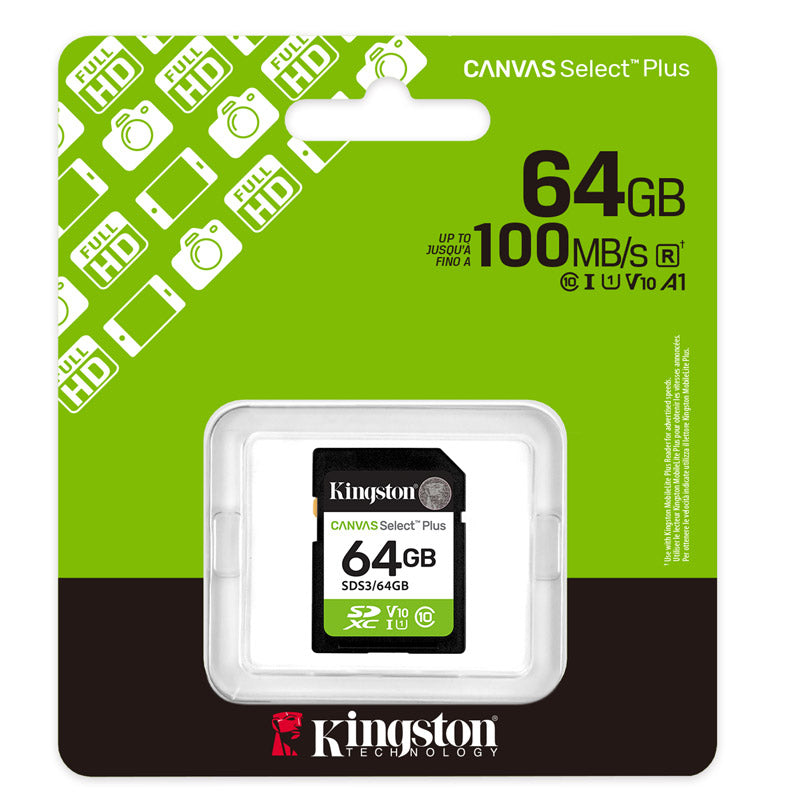 KINGSTON Canvas Select Plus SD 64GB Class10 UHS-I SDS3/64GB pomnilniška kartica