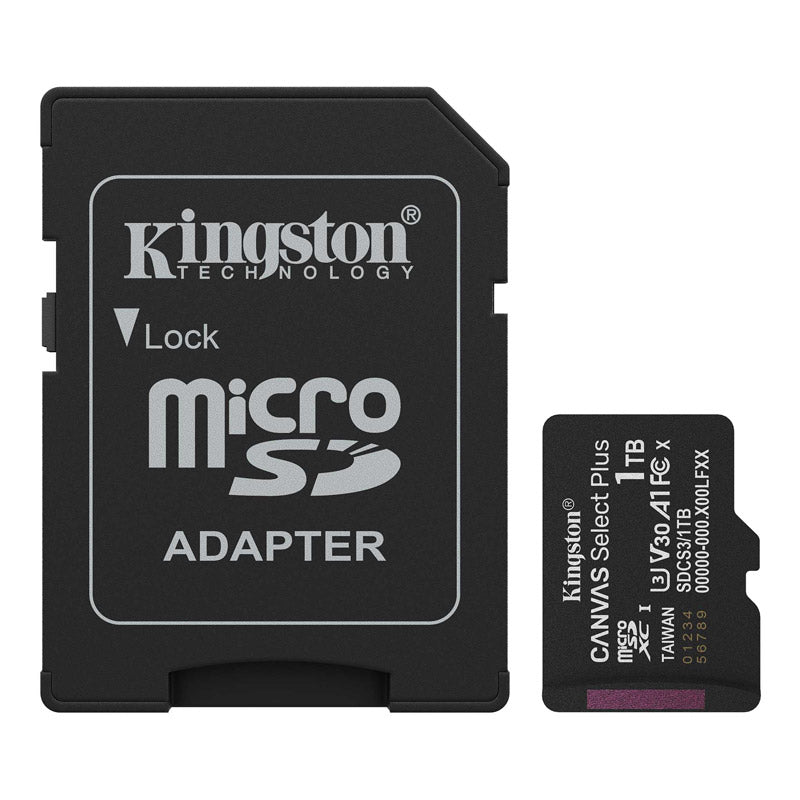 KINGSTON Canvas Select Plus microSD 1TB Class10 UHS-I SD adapter SDCS3/1TB pomnilniška kartica