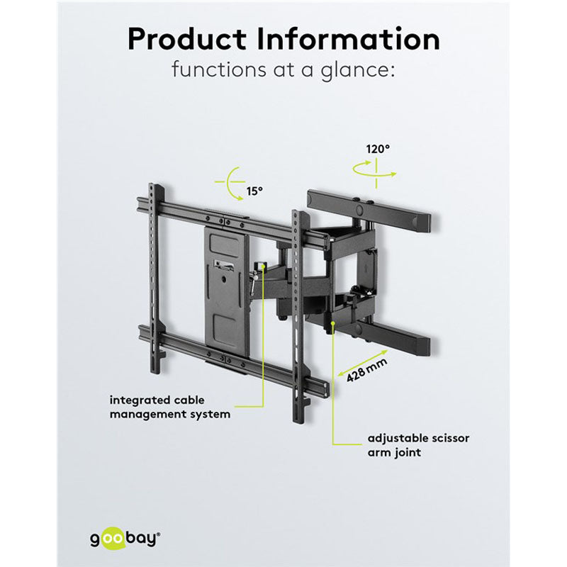 GOOBAY Pro FULLMOTION (L) 37-70" do 60kg stenski nosilec za TV
