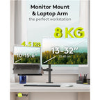 GOOBAY Basic Arm Flex 13-32" 8kg univerzalni namizni nosilec za prenosnik in monitor