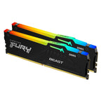 KINGSTON Fury Beast 64GB (2x32GB) 6400MT/s DDR5 CL32 EXPO KF564C32BBEAK2-64 RGB RAM pomnilnik
