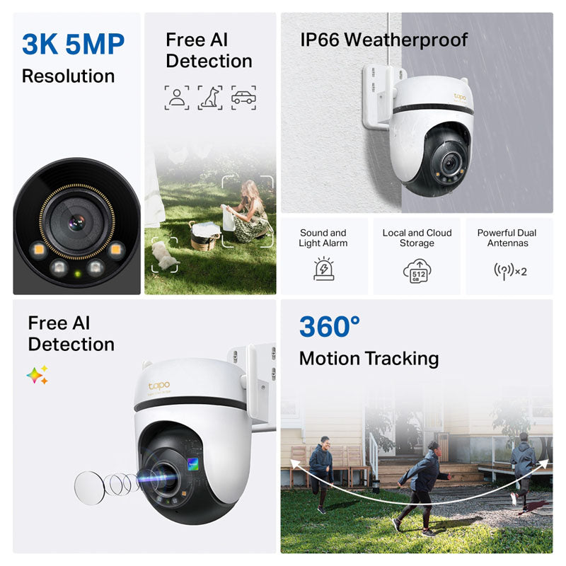 TP-LINK Tapo C530WS 5MP 3K Pan/Tilt Starlight barvna zunanja nadzorna kamera