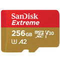 SANDISK Extreme microSDXC 256GB UHS-I 4K UHD SD adapter SDSQXAV-256G-GN6MA pomnilniška kartica