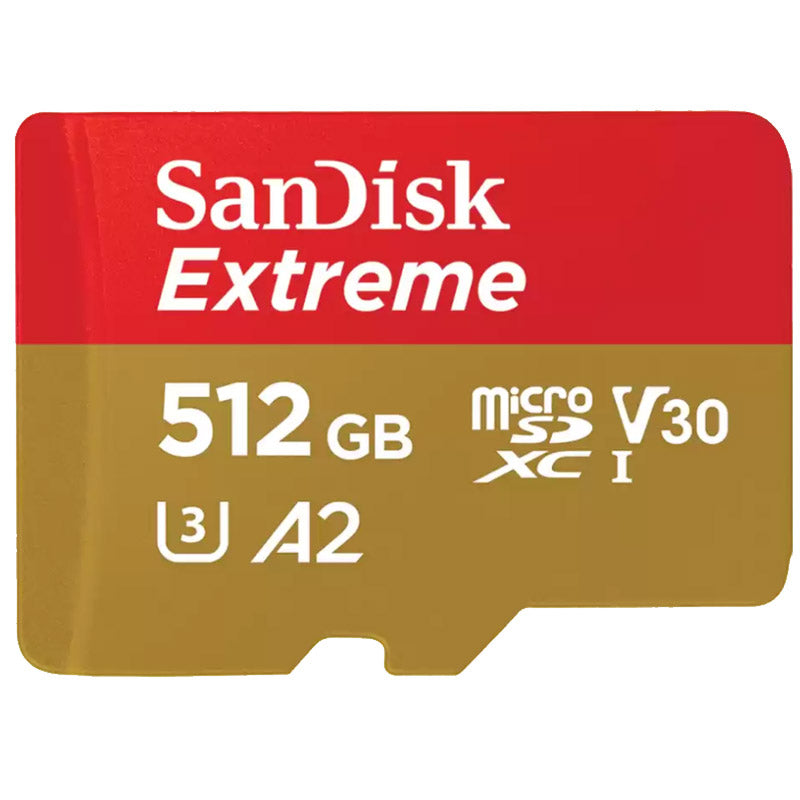 SANDISK Extreme microSDXC 512GB UHS-I 4K UHD SD adapter SDSQXAV-512G-GN6MA pomnilniška kartica