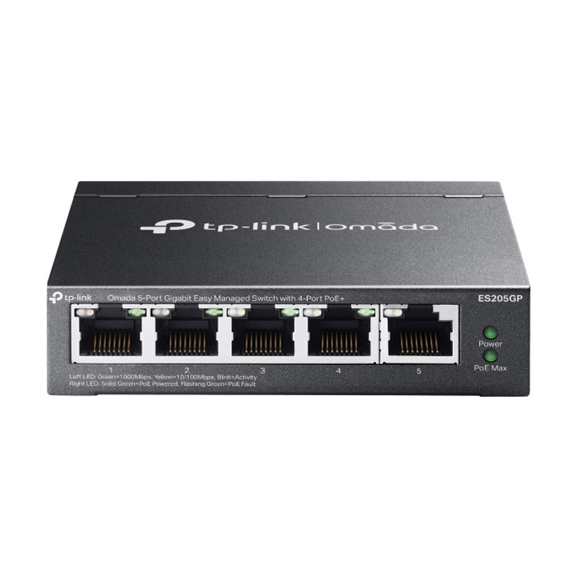 TP-LINK Omada ES205GP 5-portno gigabitno (4x PoE+) upravljano mrežno stikalo RJ45