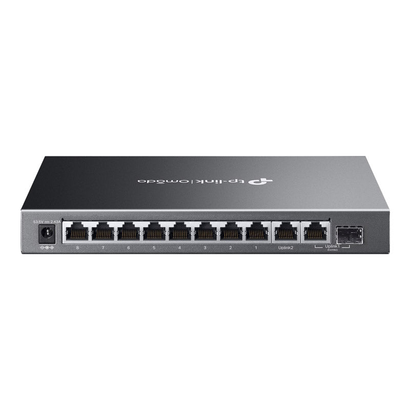 TP-LINK Omada ES210GMP 10-vratno 8x gigabit PoE+ RJ45 1x Gigabit RJ45 1x Gigabit SFP/RJ45 kombinirano upravljivo mrežno stikalo