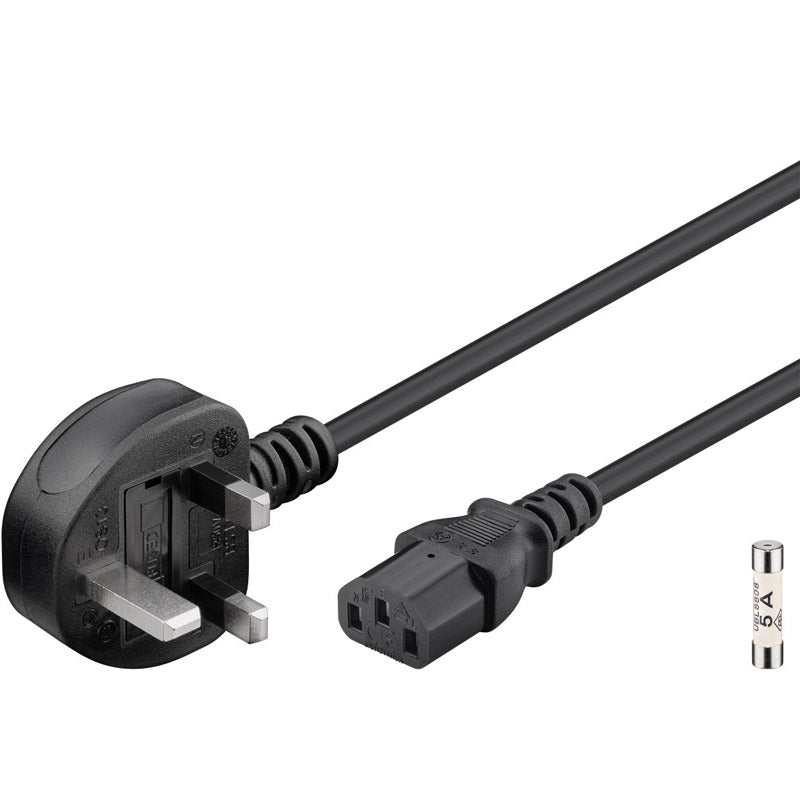 GOOBAY 250V(AC) IEC UK 1,5m črn napajalni kabel