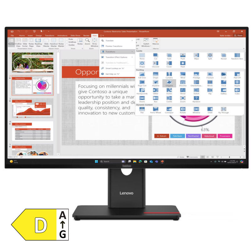 LENOVO ThinkVision T27-40 68,58cm (27") FHD IPS DP/HDMI/VGA monitor