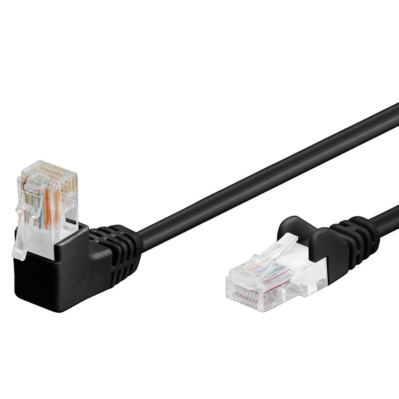 GOOBAY CAT5e UTP 2m črn kotni mrežni priključni patch kabel