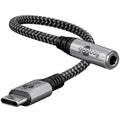 GOOBAY USB-C na 3.5mm AUX 0,15m črn/siv avdio adapter kabel