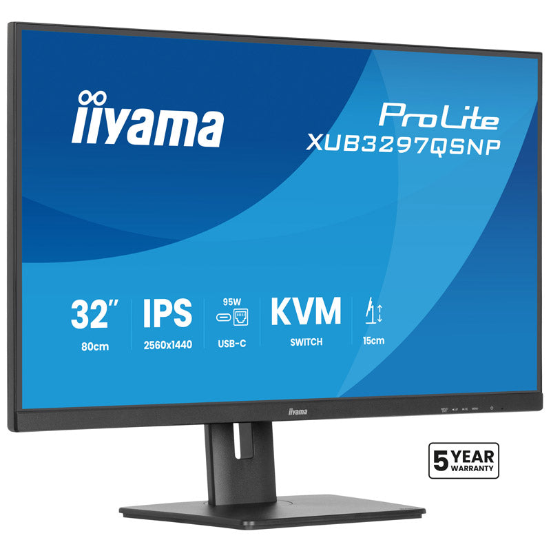 IIYAMA ProLite XUB3297QSNP-B1 80cm (32") WQHD 2K IPS HDMI/DP/USB-C LAN KVM zvočniki monitor