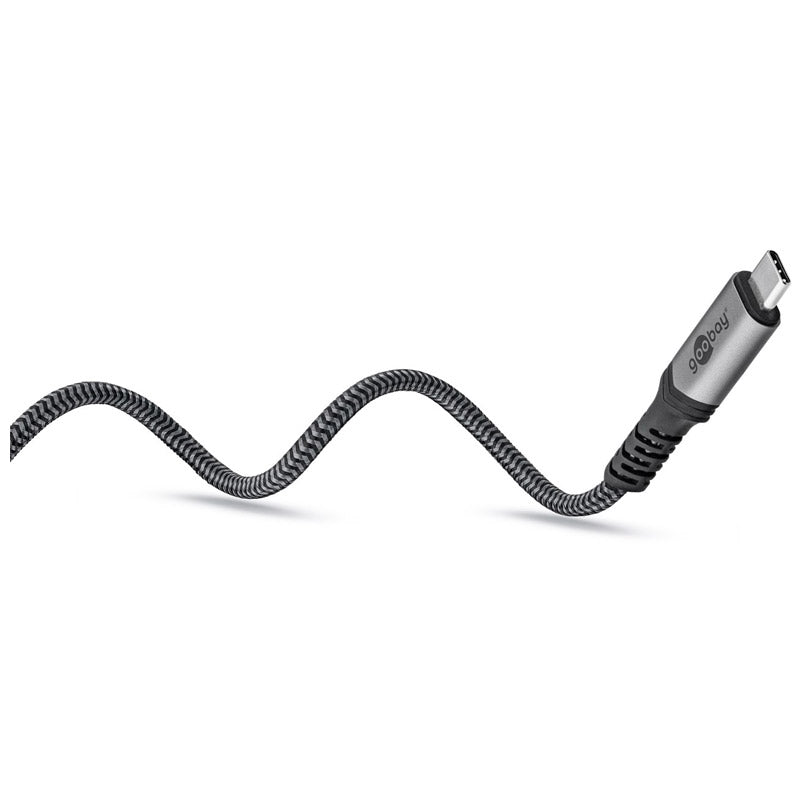 GOOBAY USB-C na USB-C 240W USB4 40Gbit/s 1m črn/siv napajalni podatkovni kabel