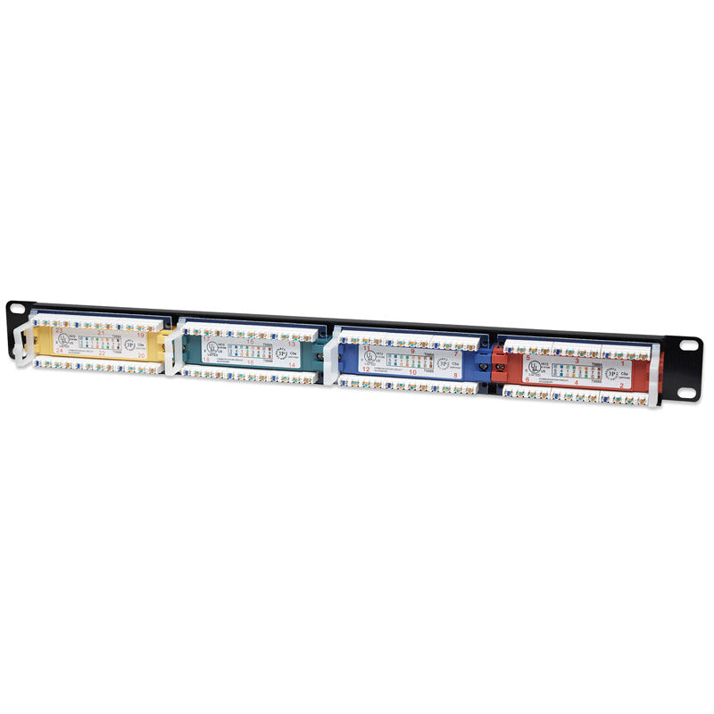 INTELLINET 24-Port, UTP, 1U Cat5e barvno kodirani patch panel