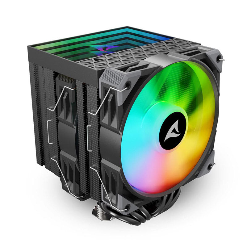 SHARKOON CPU A60 RGB BLACK AIR COOLER 2x120mm PWM 260W CPU hladilnik
