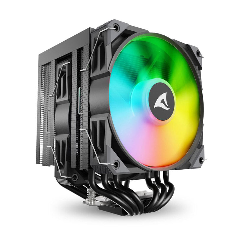 SHARKOON CPU A60 RGB BLACK AIR COOLER 2x120mm PWM 260W CPU hladilnik