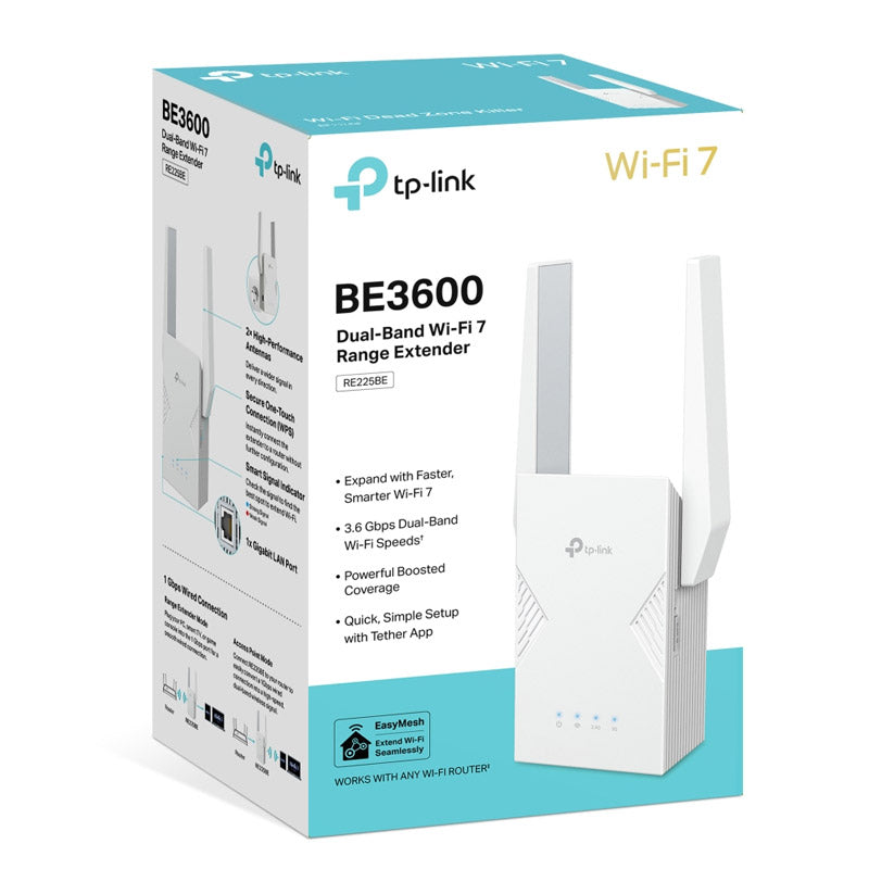 TP-LINK RE225BE BE3600 Wi-Fi7 Gigabit ojačevalec extender