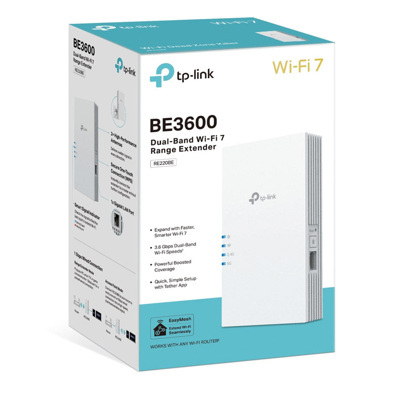 TP-LINK RE220BE BE3600 Wi-Fi7 Gigabit ojačevalec extender