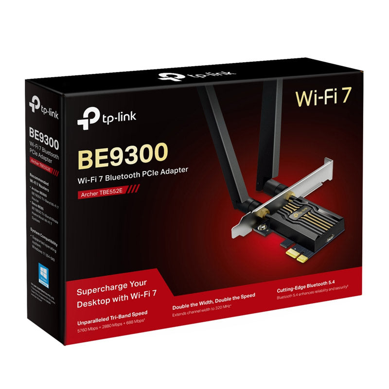 TP-LINK Archer TBE552E BE9300 WiFi7 Bluetooth 5.4 Tri-Band PCIe mrežna kartica