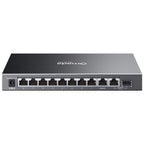 TP-LINK Omada ES210GP 10-vratno 8x gigabitno (8x PoE+) RJ45 1x gigabitno SFP 1x gigabitno SFP/RJ45 kombinirano upravljano omrežno stikalo