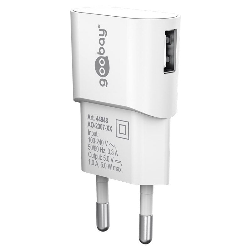 GOOBAY USB-A 5W beli polnilec