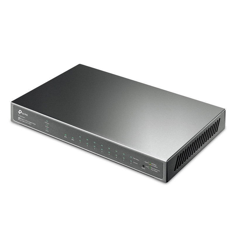 TP-LINK JetStream TL-SG2210P 10-portno 8x gigabitno PoE+ RJ45 2x gigabit SFP pametno mrežno stikalo