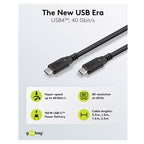 GOOBAY USB-C na USB-C USB40 2m 100W 40Gbit/s črn napajalni kabel