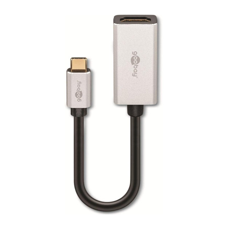GOOBAY USB-C (M) na HDMI (F) 4k 120 Hz 0,15 m siv adapter