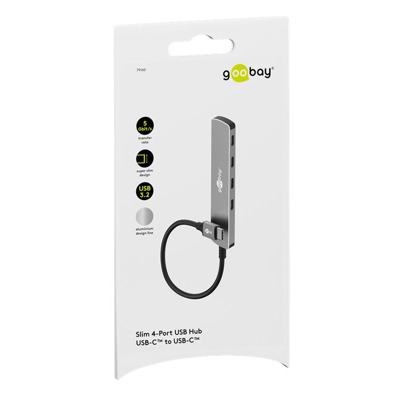 GOOBAY USB-C na 4x USB 3.2 C siv USB hub