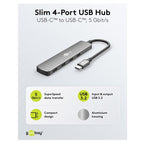 GOOBAY USB-C na 4x USB 3.2 C siv USB hub