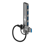 GOOBAY USB-C na 4x USB 3.2 A siv 2iN1 USB hub