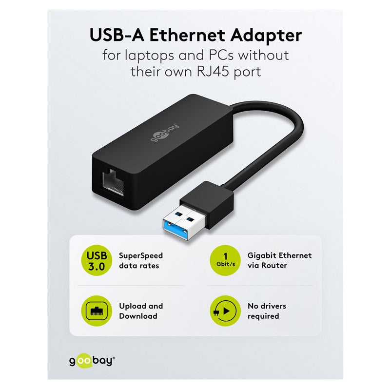 Goobay USB 3.0 na RJ45 Gigabit Ethernet LAN adapter