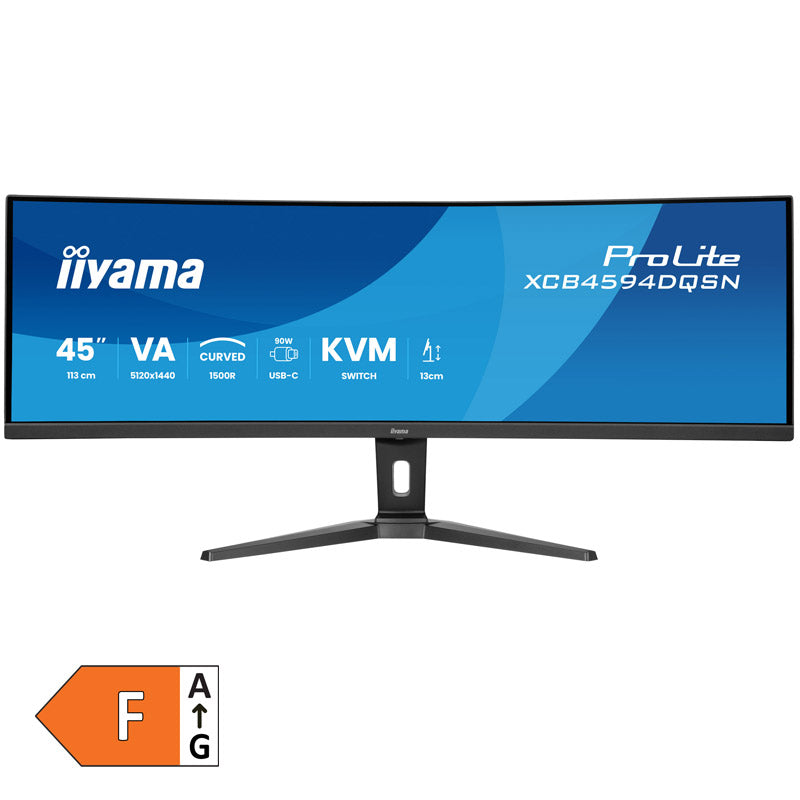 IIYAMA ProLite XCB4594DQSN-B1 113cm (44,5") DQHD VA 165Hz 32:9 HDMI/DP/USB-C/RJ-45 zvočniki ukrivljen monitor