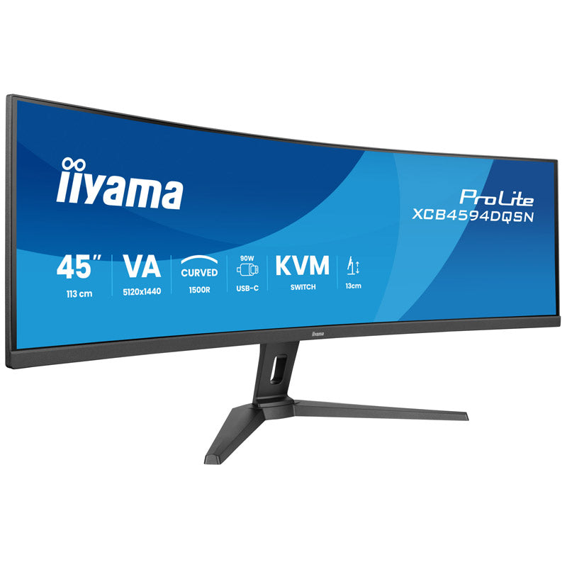 IIYAMA ProLite XCB4594DQSN-B1 113cm (44,5") DQHD VA 165Hz 32:9 HDMI/DP/USB-C/RJ-45 zvočniki ukrivljen monitor