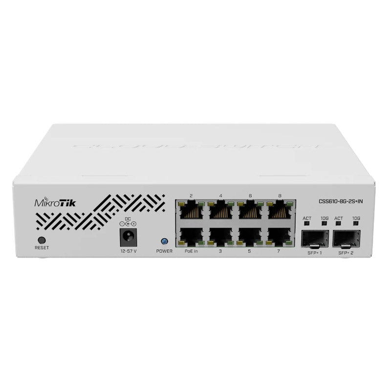 MIKROTIK CSS610-8G-2S+IN 8-port RJ45 2x 10G SFP+ Smart mrežno stikalo switch