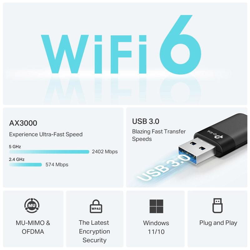 TP-LINK Archer TX50U AX3000 WiFi6 Dual-Band USB mrežna kartica