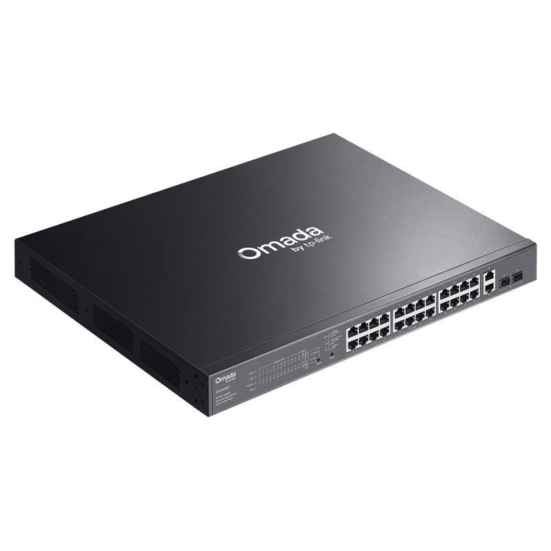 TP-LINK Omada ES228GMP 28-port 26x Gigabit RJ45 24x PoE+ 2x Gigabit SFP Easy managed mrežno stikalo switch