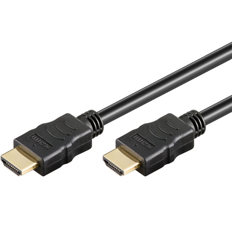 GOOBAY Soft High-Speed HDMI (M/M) 2.0 4K 60Hz 0,5m z Ethernet pozlačen črn kabel