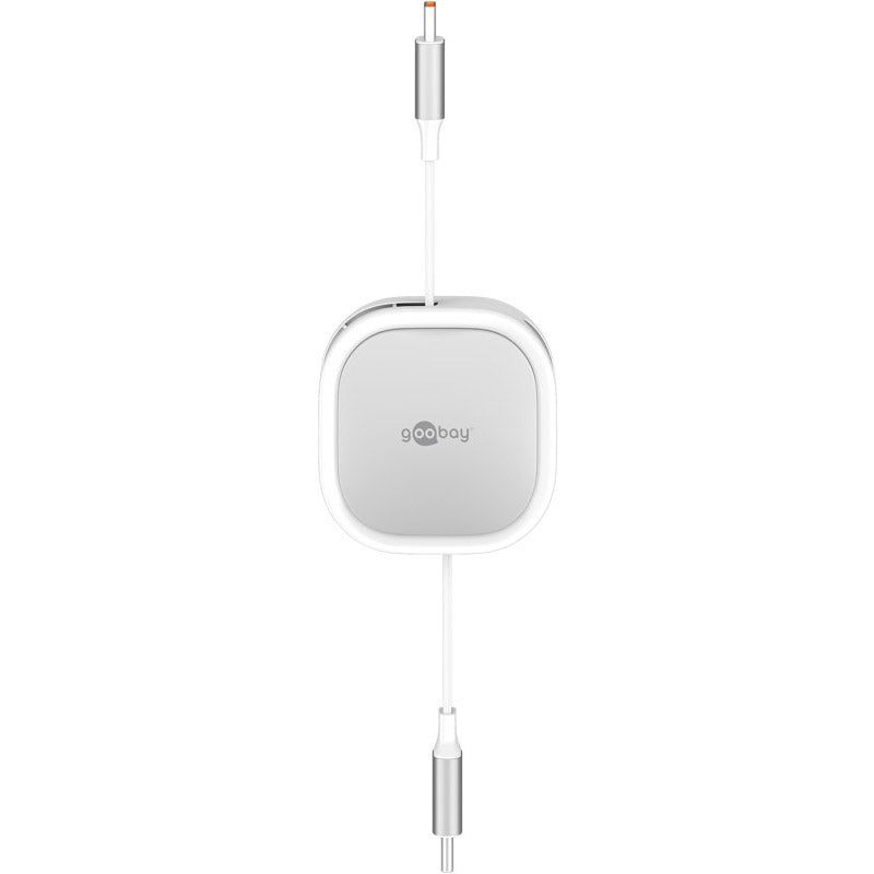 GOOBAY USB-C na USB-C 1m 60W 480Mbit/s bel samonavijalni podatkovni in polnilni kabel
