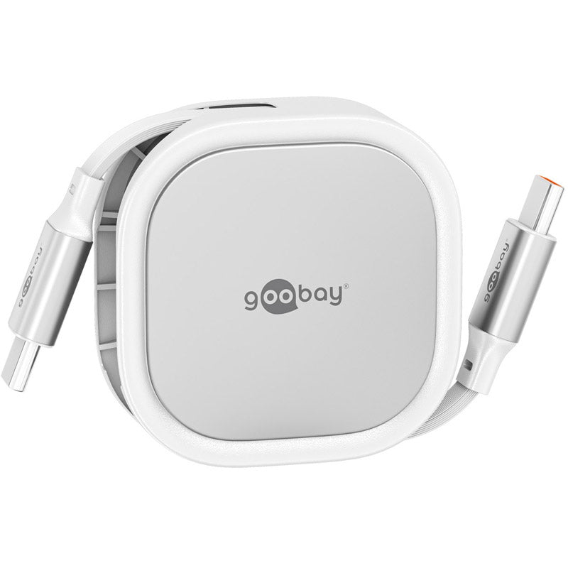 GOOBAY USB-C na USB-C 1m 60W 480Mbit/s bel samonavijalni podatkovni in polnilni kabel