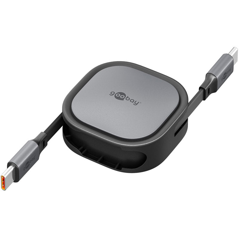 GOOBAY USB-C na USB-C 1m 60W 480Mbit/s bel samonavijalni podatkovni in polnilni kabel