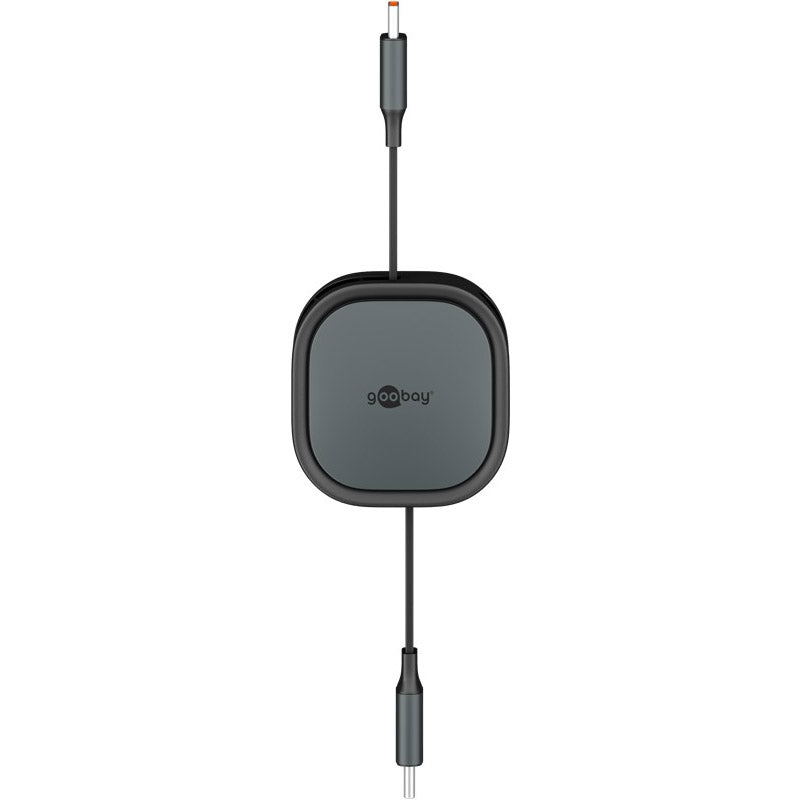 GOOBAY USB-C na USB-C 1m 60W 480Mbit/s bel samonavijalni podatkovni in polnilni kabel