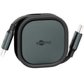 GOOBAY USB-C na USB-C 1m 60W 480Mbit/s bel samonavijalni podatkovni in polnilni kabel