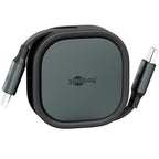 GOOBAY USB-C na USB-C 1m 60W 480Mbit/s bel samonavijalni podatkovni in polnilni kabel