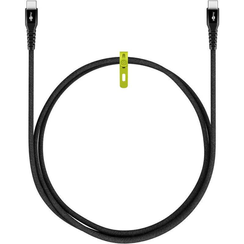 GOOBAY USB-C na USB-C 3m 60W 480Mbit/s črn Supersoft tekstilni podatkovni in polnilni kabel
