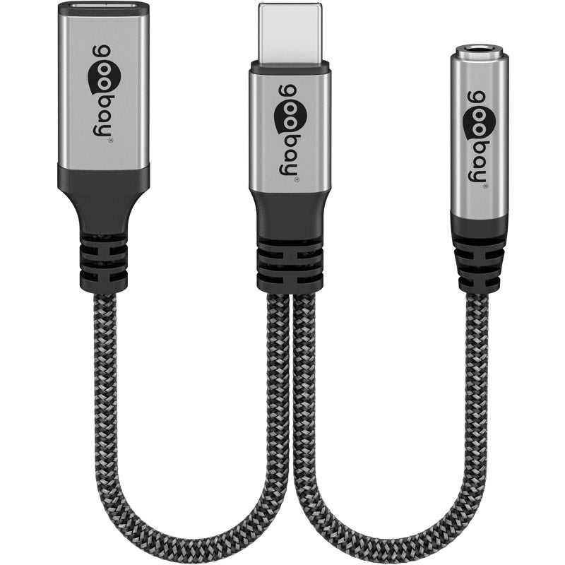 GOOBAY USB-C na USB-C (Ž) na 3,5mm AUX adapter