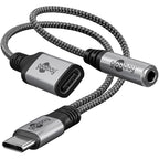 GOOBAY USB-C na USB-C (Ž) na 3,5mm AUX adapter