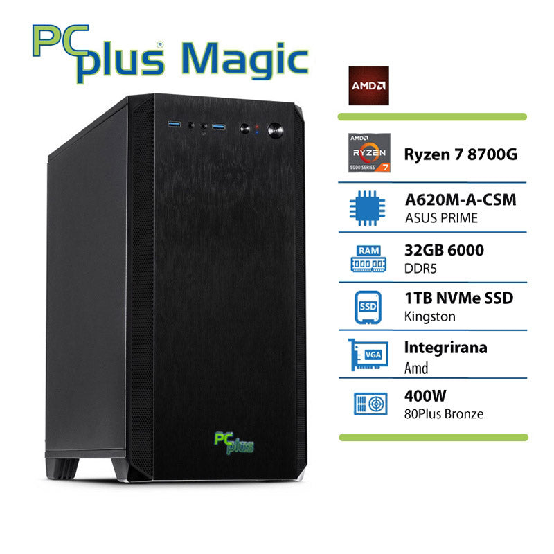 PCPLUS Magic Ryzen 7 8700G 32GB 1TB SSD namizni računalnik