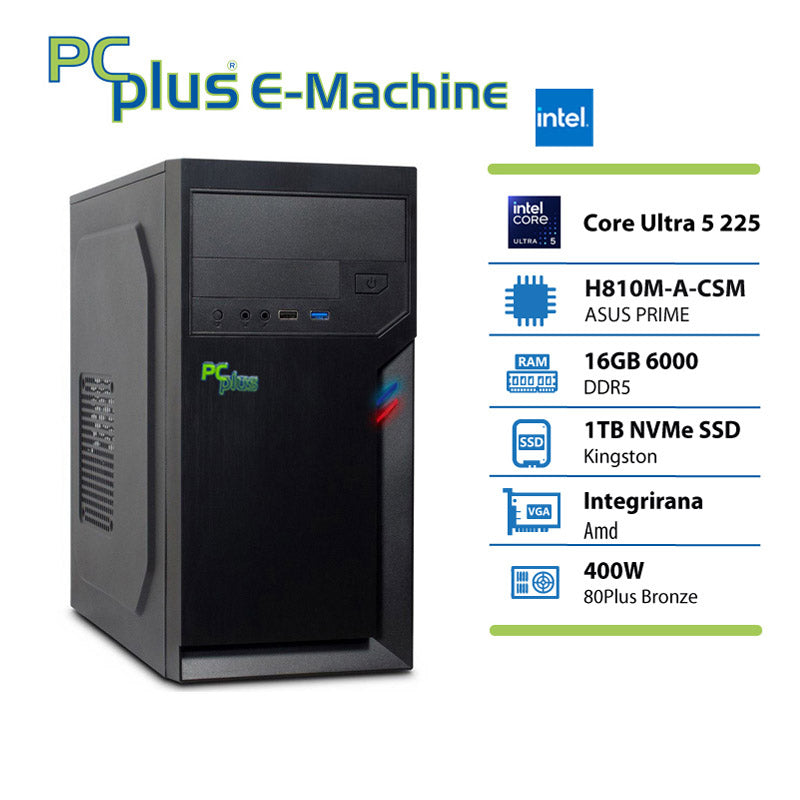PCPLUS e-machine Ultra 5 225 16GB 1TB SSD namizni računalnik