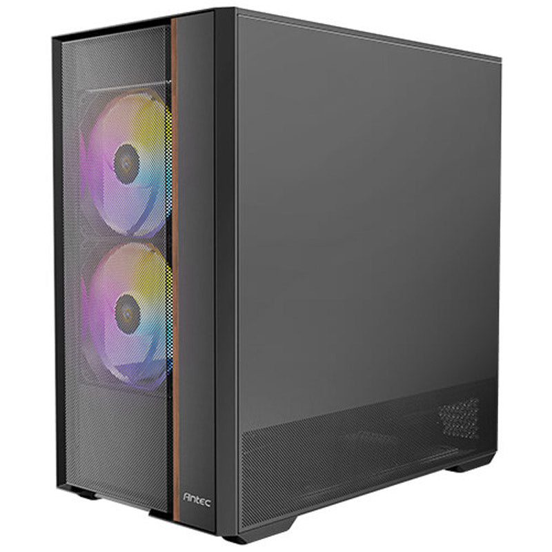 ANTEC Flux Rear midi-ATX ARGB okno leseno črno/rjavo gaming ohišje